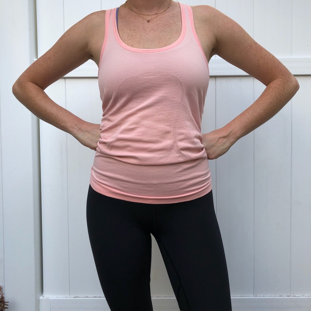 Lululemon Swiftly light pink top